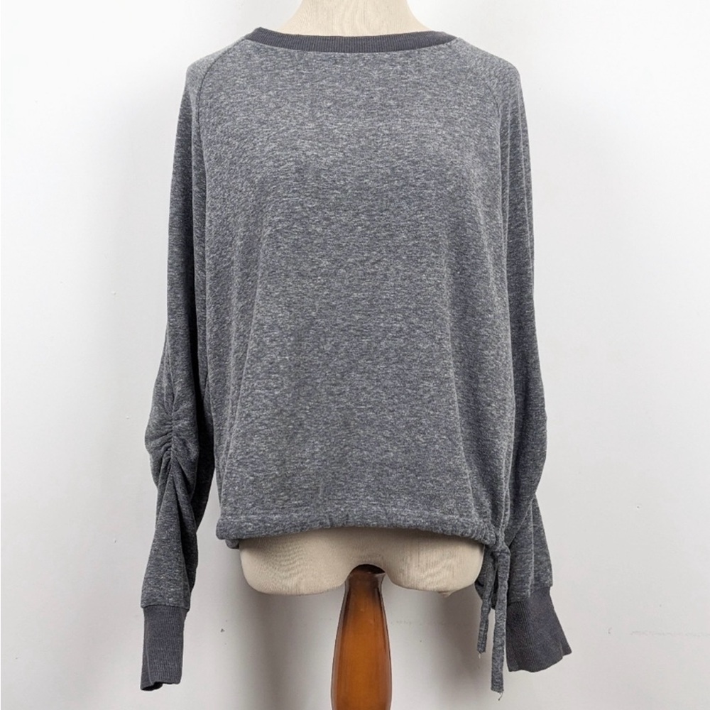 LNA Sweatshirt Gray Ruched Size Large